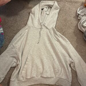 H&M Light Gray Oversized Hoodie Sweatshirt for Women